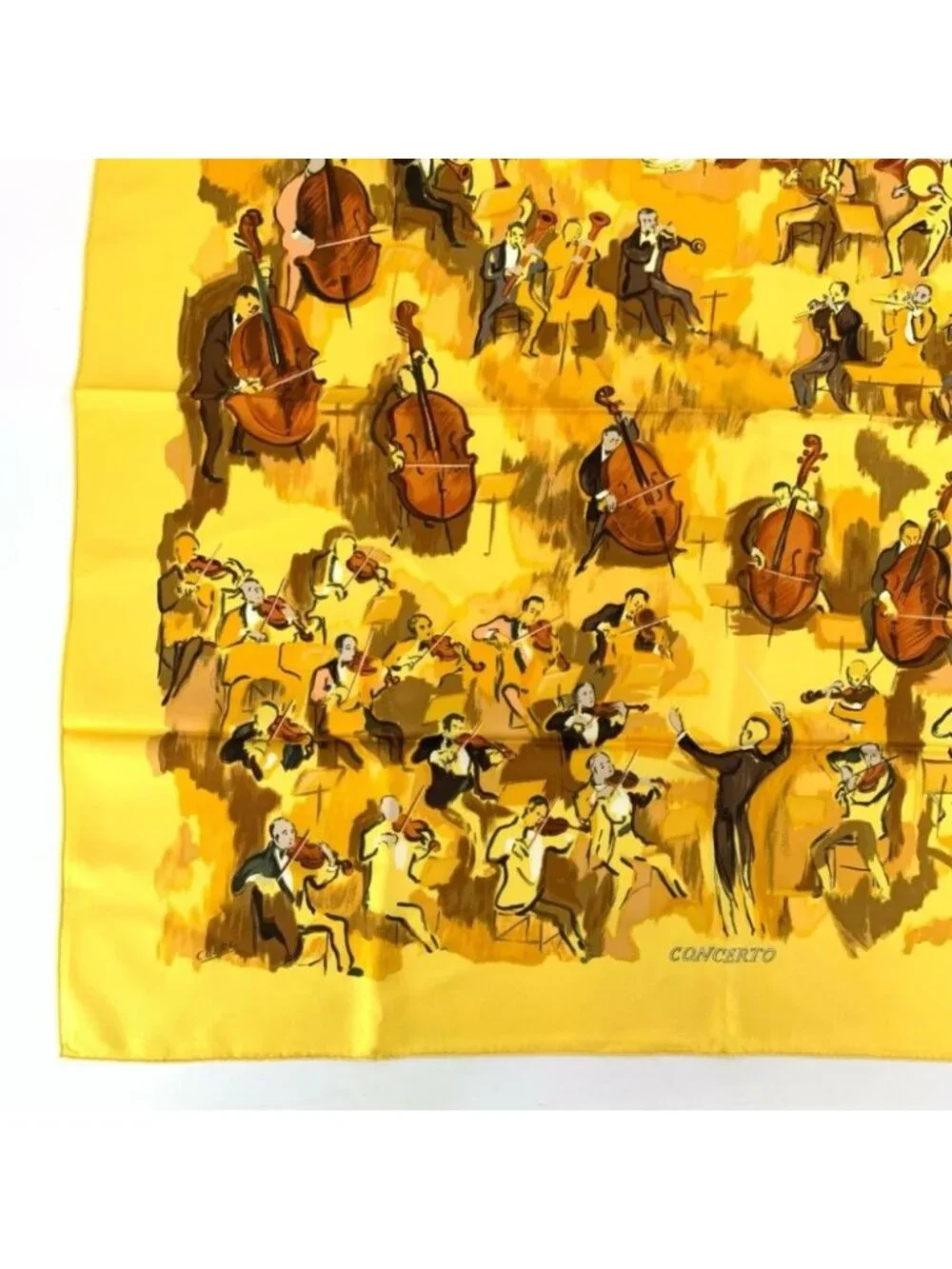 Hermes Carre 90 Concerto Scarf Yellow - Picture 4 of 7